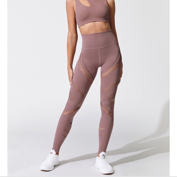 ALO Yoga Pants - ALO Yoga Radiance Leggings Smoky Quartz Used